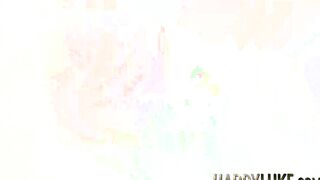 Horny MILF Amber Jayne riding stepsons dick after blowjob