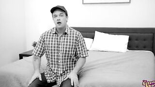 Beaver is feeling horny, so he whips out his meat and starts masturbating. His MILF