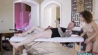 Puerto Rican Kira Perez Gives Her Masseur Johnny Goodluck Blowjob