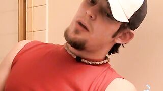 Hairy Maxx shows off undies likes to wank in the bathroom