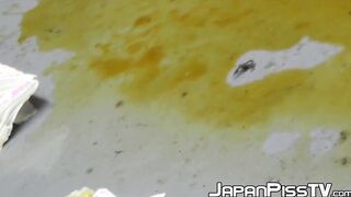 Japanese teens having fun peeing in public