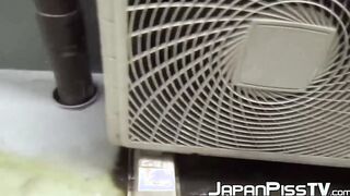 Japanese teens having fun peeing in public