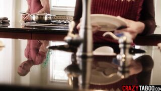 Kinky homescooling with big dick stepdad