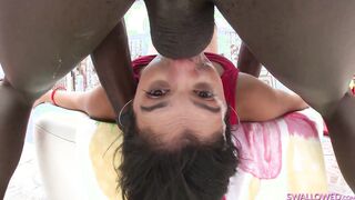 ebony beauty has her mouth ways