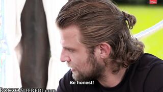 hot Blindfolded beauty Learns To Take 2 Gigantic Dicks With