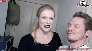 Thin tattooed german blonde hoe with tiny boobies on a boned date