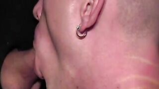 Adorable amateur twink sucks hard prick through glory hole