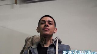 Latino twink Jordan masturbates passionately and teases solo