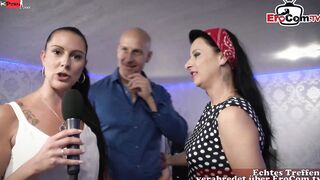 Real german street Casting with a sexual african haired skank