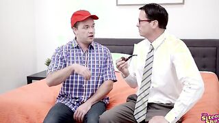 Beaver is feeling turned on, so he whips out his meat and starts masturbating. His milf