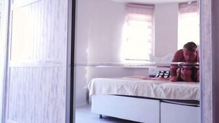 Bitch fucks with lover while talking on phone with husband