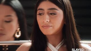SLAYED Violet Myers submits her long natural hooters to Vicki Chase