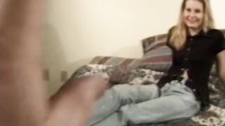 Cutie with small titties gets her pussy fucked in classic porn vid