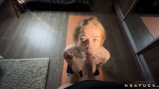 Gave Dick in her Mouth during Yoga