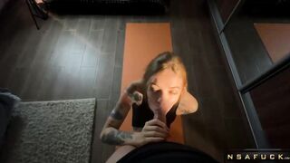 Gave Dick in her Mouth during Yoga