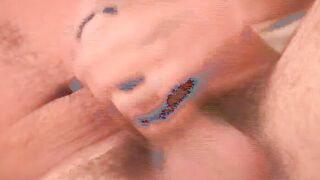 Hairy dick riding dude shows his hairy ass and jerks off