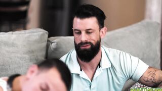 Gooner stepdad joins stepson masturbation and fucks him