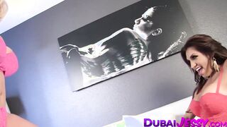Shemale Jessy Dubai sucked off by blonde hottie