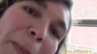 Mature woman with big boobs is horny and wants to masturbate