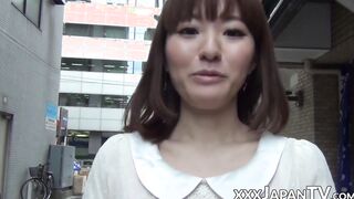 Japanese amateur babe shows upskirt and panties in public