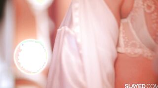 SLAYED Goddess babe uses her tongue to relax her mistress Amber