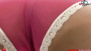 Black haired eighteen Yo with natural breasts getting a long penis