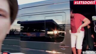 BUMSBUS - GIGANTIC BOOBS BLONDE JESSY KEY HAS SEX INSIDE THE BACKSEAT - LETSDOEIT
