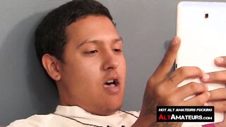 Solo masturbating session with kinky Latino thug and his big rod