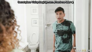 Stepmom threesome with son and daughter