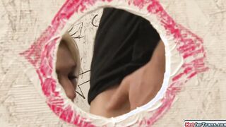 Two shemales one guy gloryhole blowjob