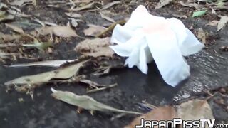 Super hot Japan babes piss in secret public places