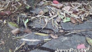 Super hot Japan babes piss in secret public places