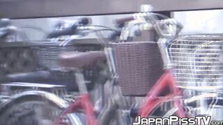Super hot Japan babes piss in secret public places