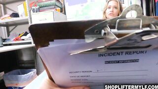 Athena works on Officer Mike's wood cock