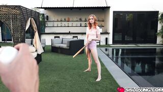 Stepbrother fingering his stepsisters tight teen pussy