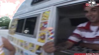 Cheerleader college sluts pick up at the street for car sex