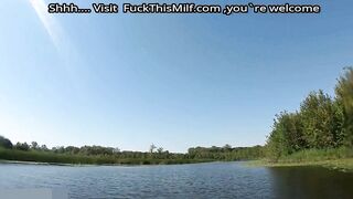 Outdoor Cowgirl Sex in the Middle of the River