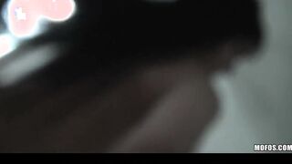 Turned On long-tit dark hair 19 year old caught on scene fucks stranger's cock