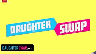 Daughter Swap - hot Bombshell 18 year old Yo Besties Swap Dads And Gotten Their Juicy Pussies Fucked On The Couch