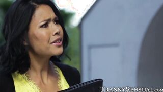 Beautiful trans girl likes dominating her cute friend hard