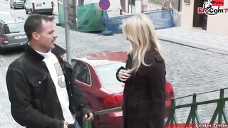 Blonde 18 Year Old with small breasts pickup at the street for petting