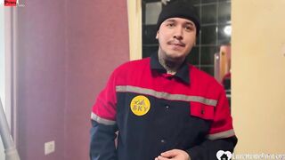 Lucky plumber fucking this dark haired babe