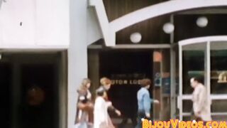 Handsome dude double teamed by vintage backdoor bandits