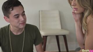 Juan Loco and Paige Owens are having fun a word game as they wait for Juan's stepsister, Liz Jordan, to gotten
