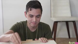 Juan Loco and Paige Owens are having fun a word game as they wait for Juan's stepsister, Liz Jordan, to gotten