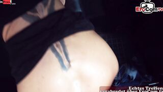 Slender german goth cougar pick up inside outdoors and nailed