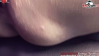 Slender german goth cougar pick up inside outdoors and nailed