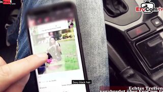 Slender german goth cougar pick up inside outdoors and nailed