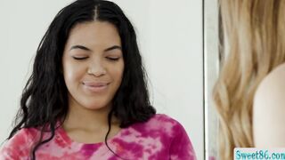 stunning interracial lesbian sex session