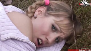 Slender blonde teens with small hooters assfucked into a 3 way